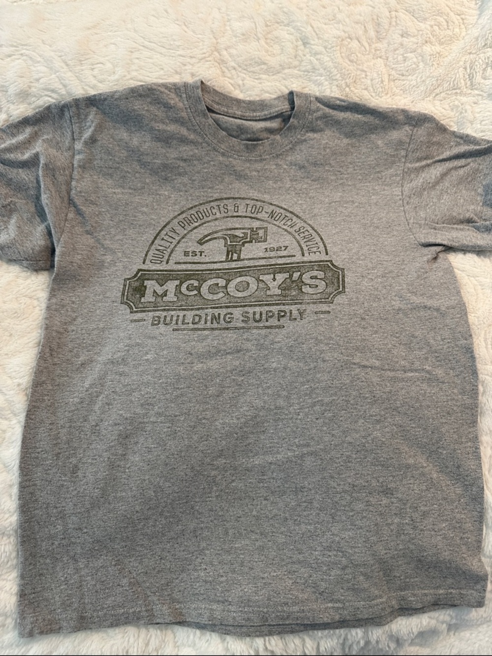 McCoys Gray Logo Crewneck Tee size medium